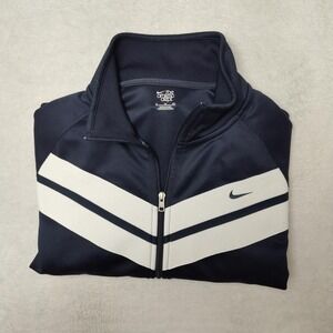 Nike Track Jacket Mens XL Blue Chevron Full Zip Pockets Athletic Dept 340831